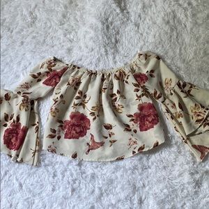 Cream cropped blouse